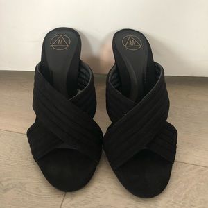 Black mule sandals